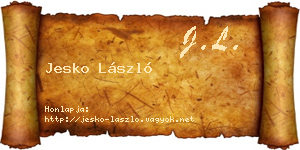 Jesko László névjegykártya